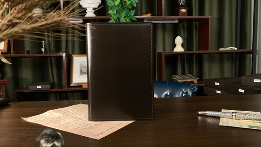 [Handcrafted Italian Leather] A5 Journal & Notebook Cover with Luxury Gift Box - Amber Brown