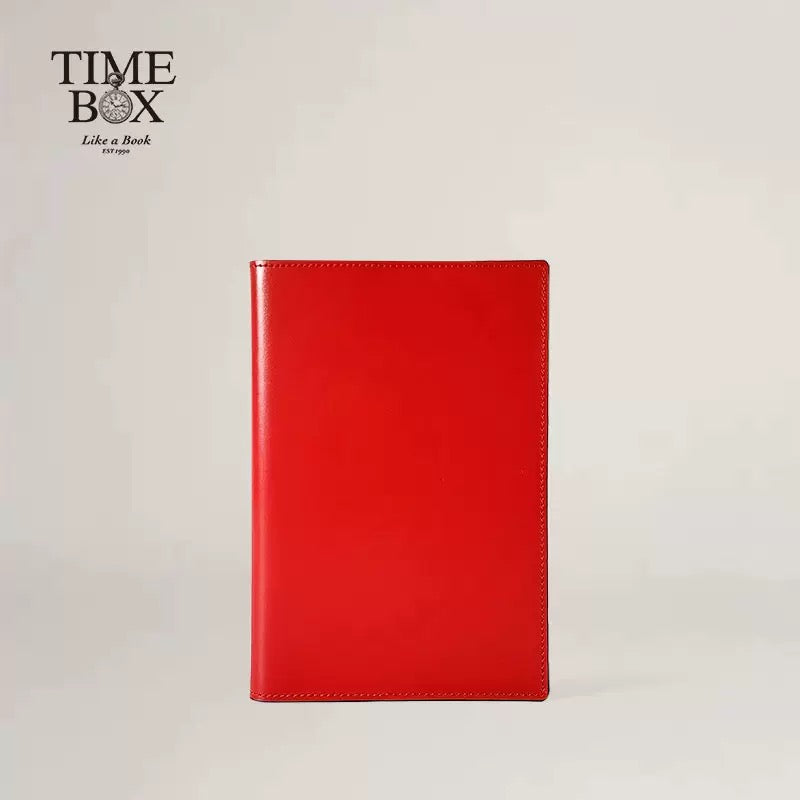 [Handcrafted Italian Leather] A5 Journal & Notebook Cover with Luxury Gift Box - Berry Red