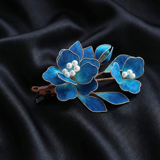 Product Title] Handcrafted Pure Silk Flower Hair Clip | Japanese Traditional Craft Silk-Wrapping Kimono Essential (Approx. 9cm)